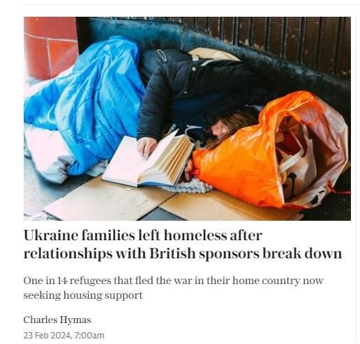 Buyuk Britaniyada 15 mingga yaqin ukrainalik qochqin uysiz qoldi,- The Daily Telegraph